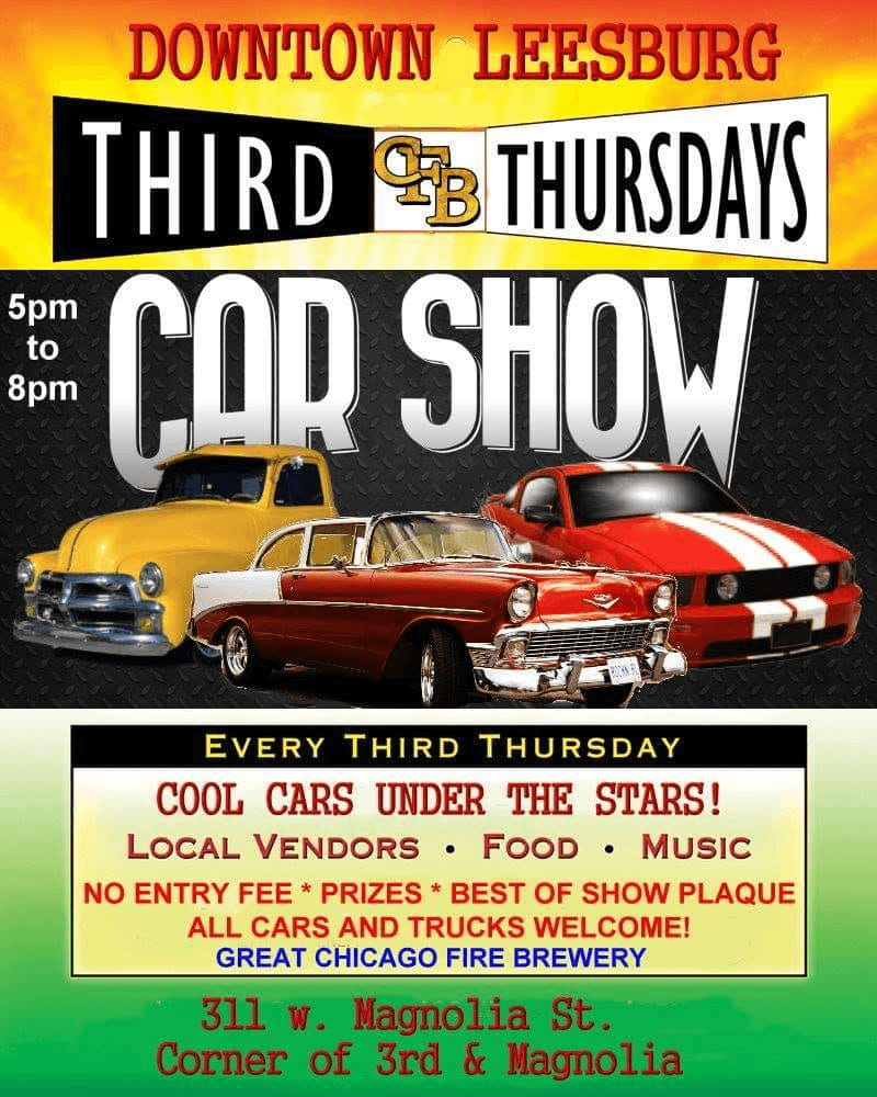 Downtown Leesburg Third Thursdays Car Show