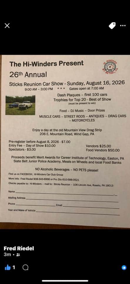 Sticks Reunion Car Show