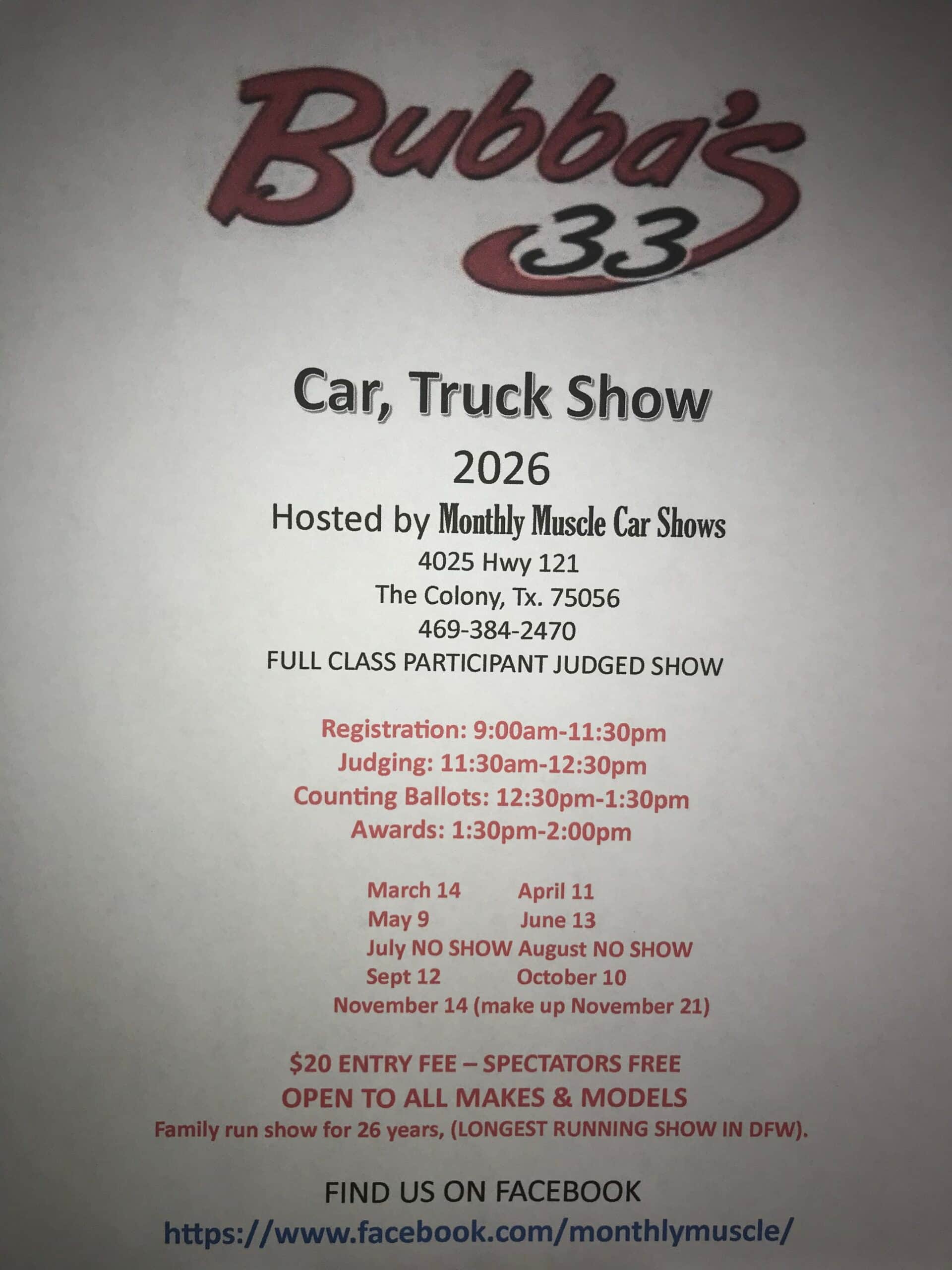 Monthly Muscle Car & Truck Show