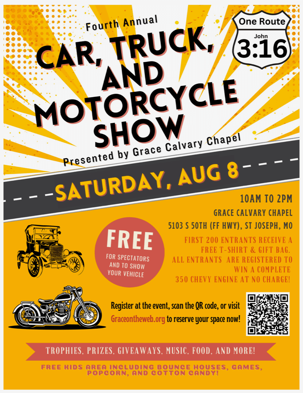 CAR, TRUCK, MOTORCYCLE SHOW presented by Grace Calvary Chapel