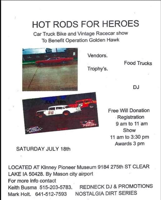 Hot Rods For Heroes to benefit Operation Golden Hawk
