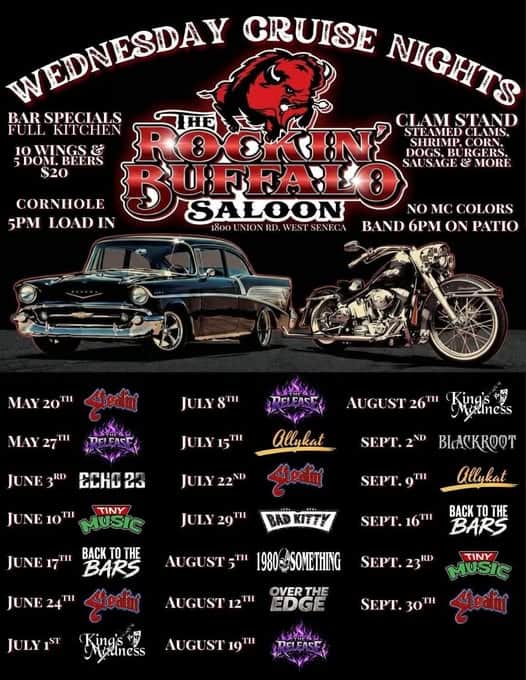 Rockin’ Buffalo Saloon Bike Night & Car Cruise
