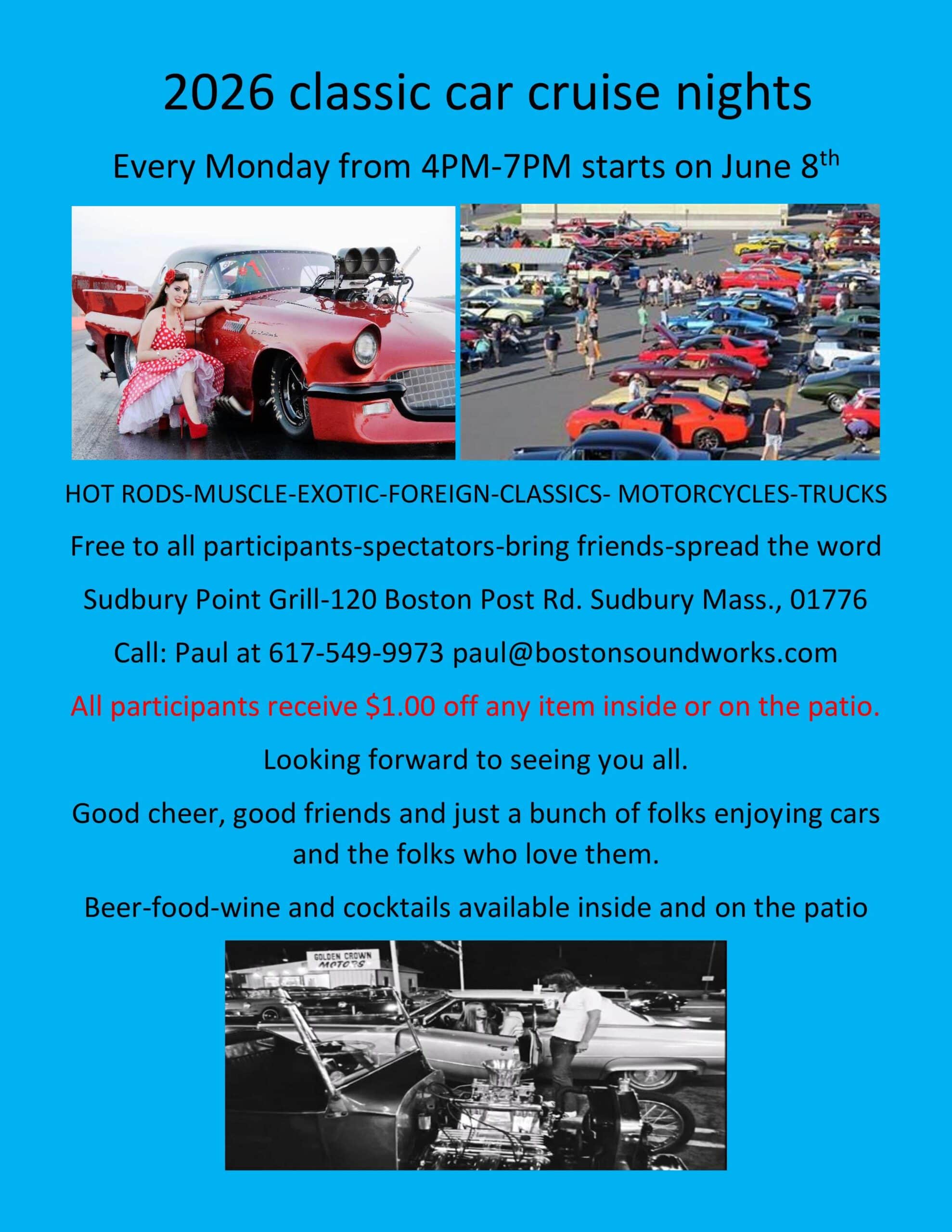 Classic car cruise-in Sudbury, Mass.
