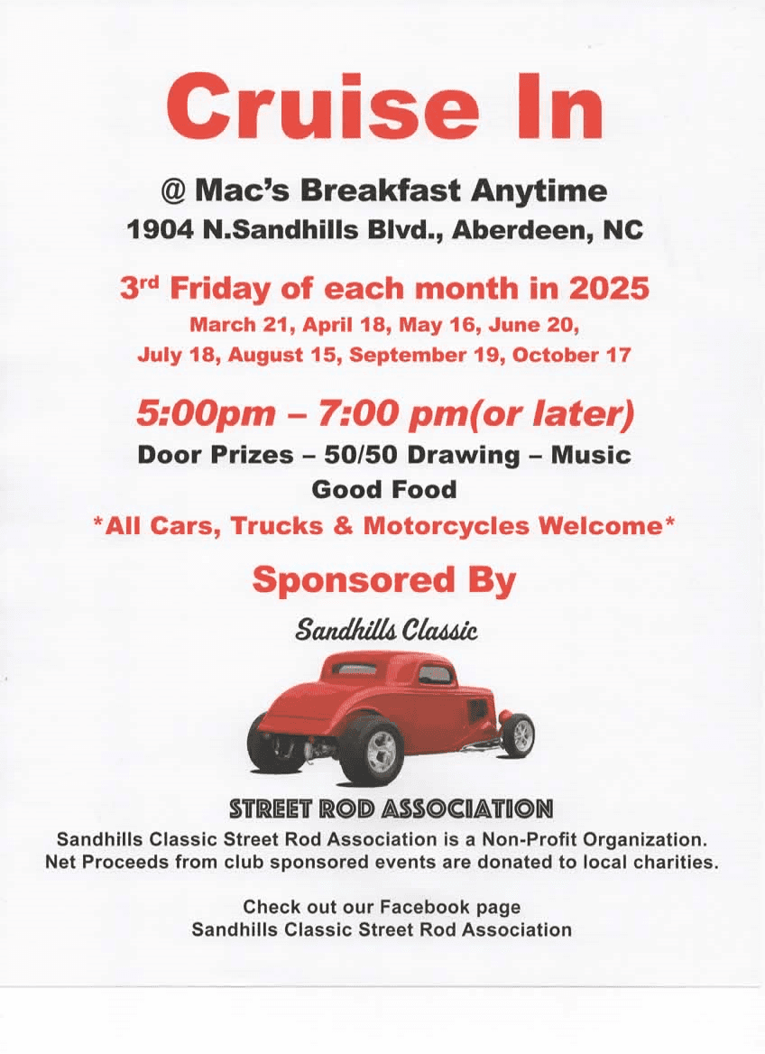 Sandhills Classic Street Rods  Cruise-in