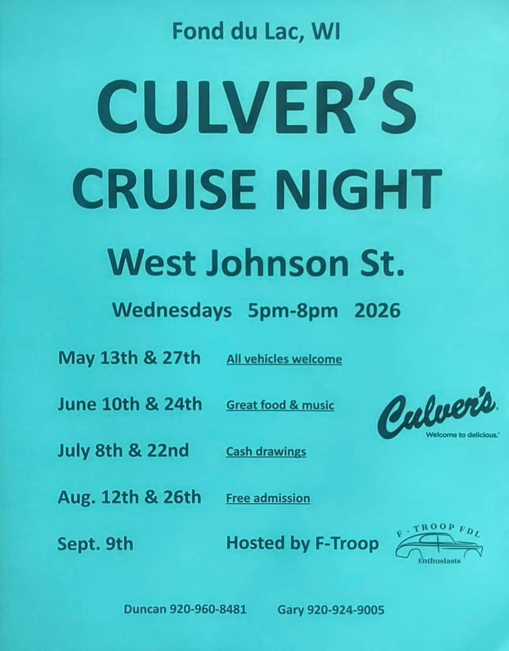 Culver’s Cruise Night – Fond du Lac