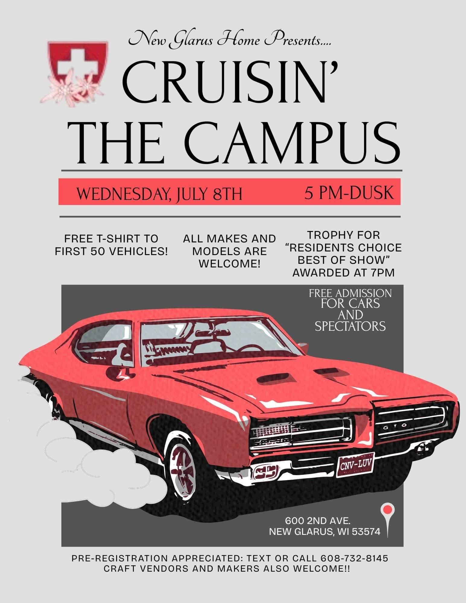 Cruisin the Campus – New Glarus – 7/8/2026
