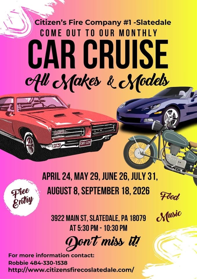Slatedale Fire Company Monthly Car Cruise