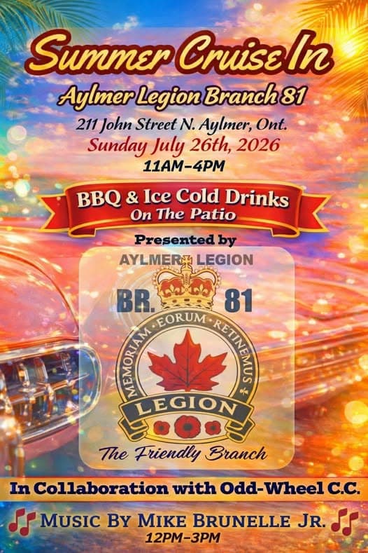 Aylmer Legion Branch 81 Summer Cruise In