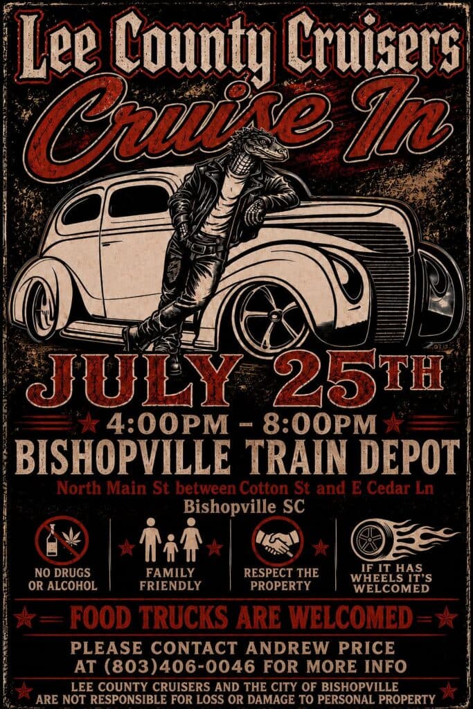 Lee County Cruisers Bishopville Train Depot Car Cruise