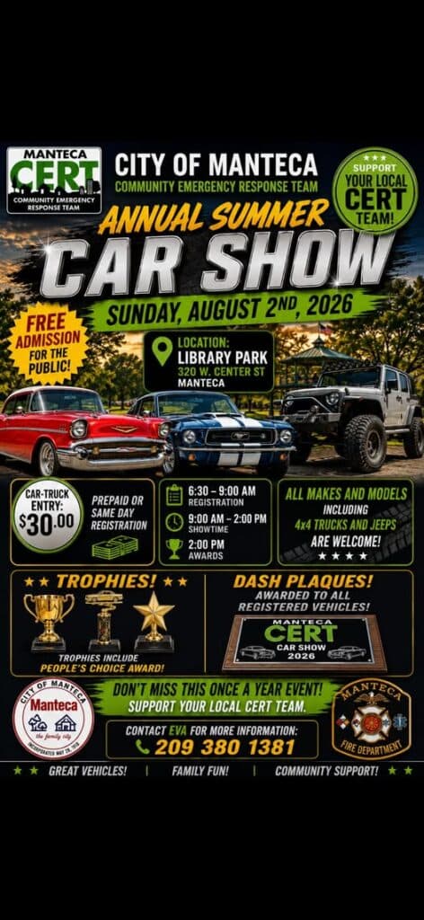 Manteca CERT Annual Summer Team Car Show