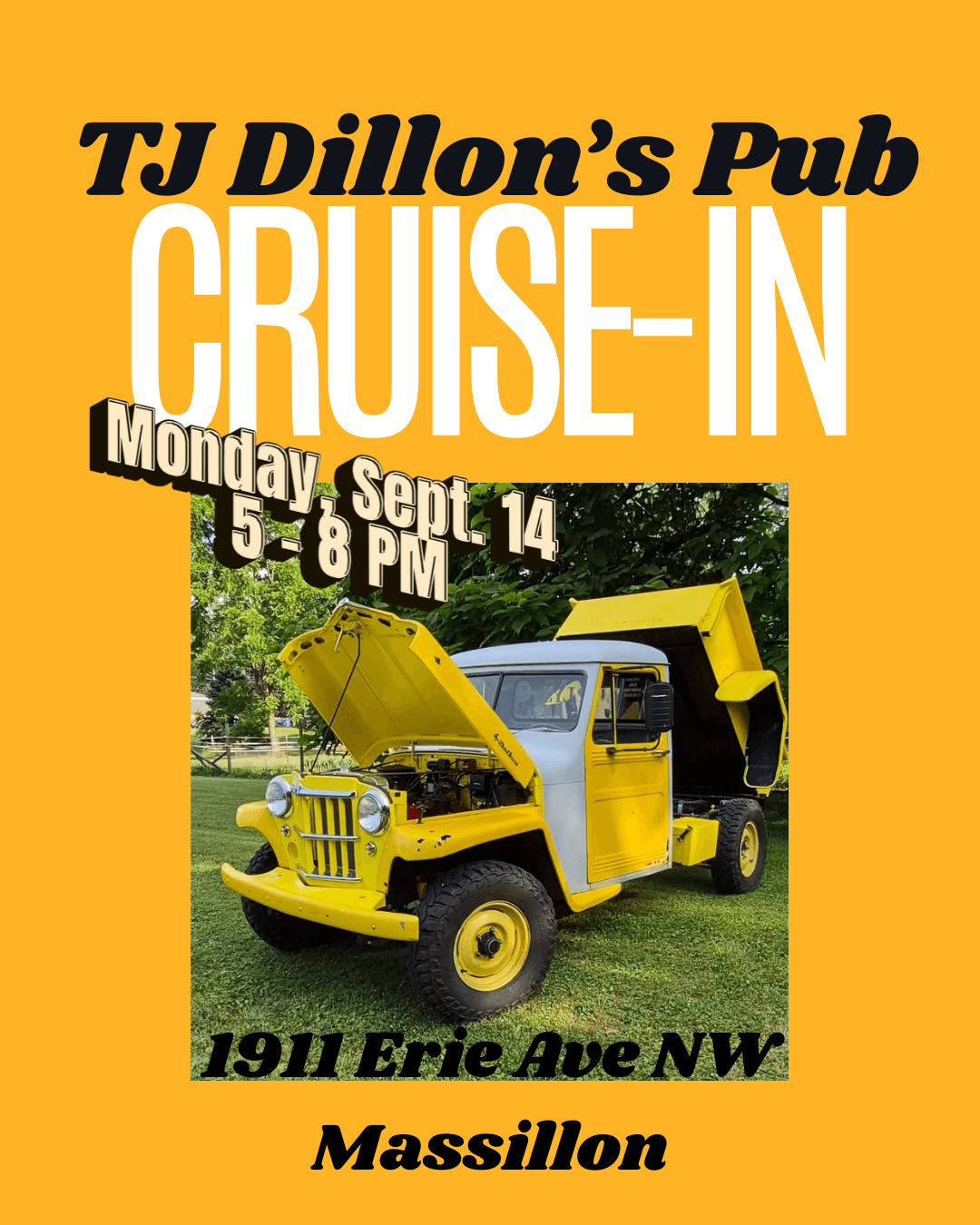 TJ Dillon’s Pub Monday Night Cruise-In