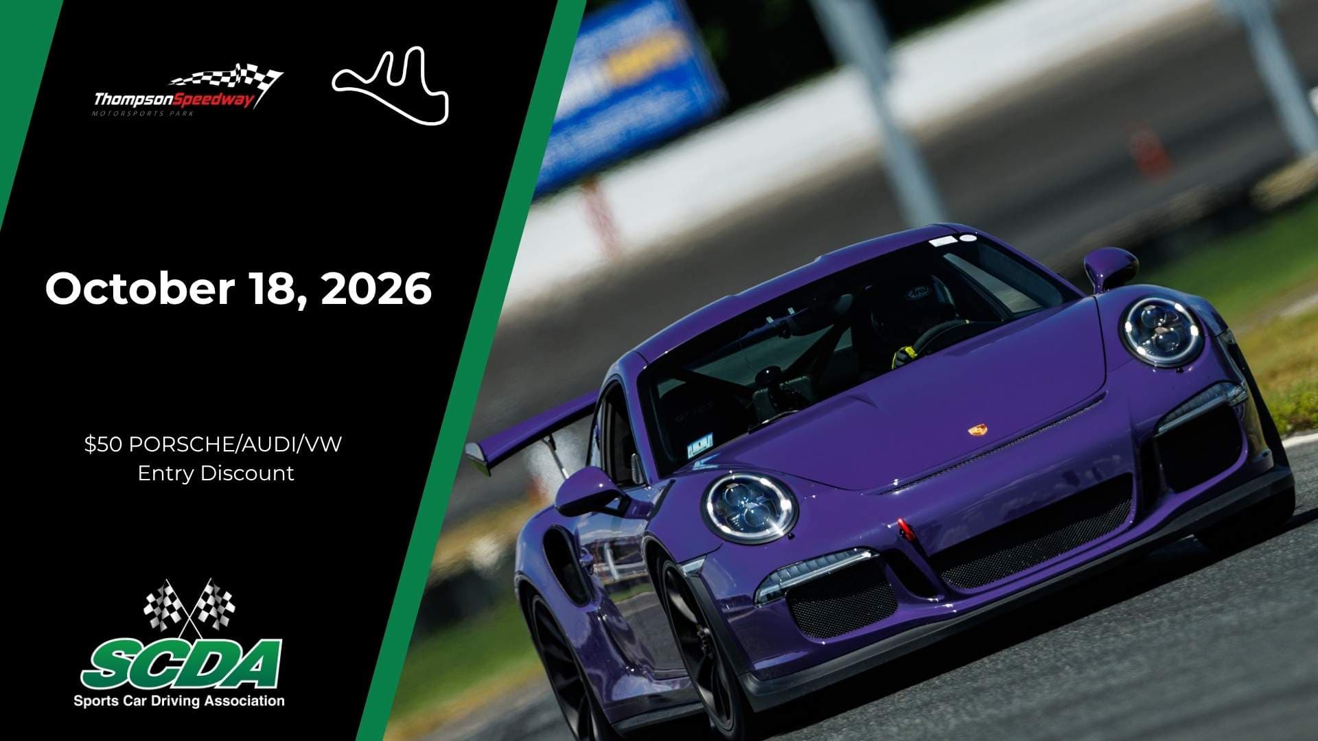 SCDA- Thompson Speedway- Track Day- October 18, 2026
