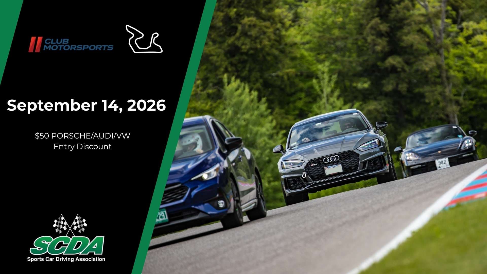 SCDA- Club Motorsports- Track Day Event- September 14, 2026