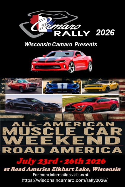 WI Camaro & Firebird Rally – Road America – 7/23-7/26/26