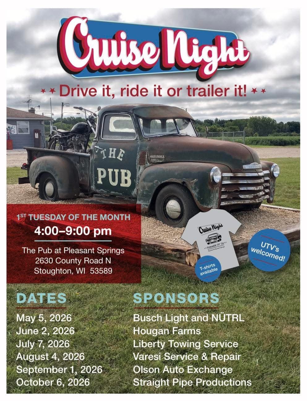 Cruise Night at The Pub – Stoughton