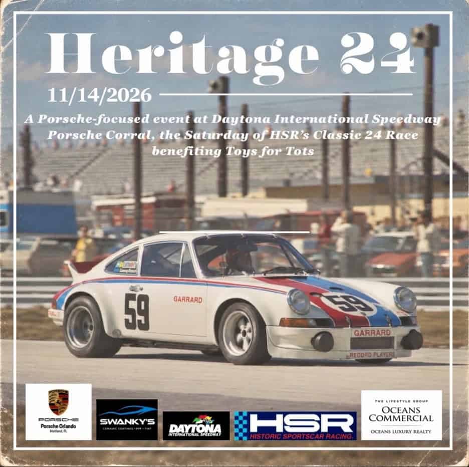 11.14.26 Heritage 24 Porsche Corral at Daytona HSR – Toys for Tots – NON PCA