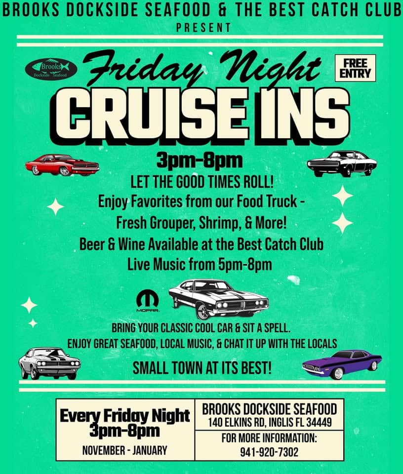 Brooks Dockside Seafood & the Best Catch Club Friday Night Cruise Ins