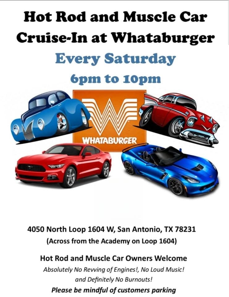 Hot Rods and Muscle Car Cruise In at Whataburger