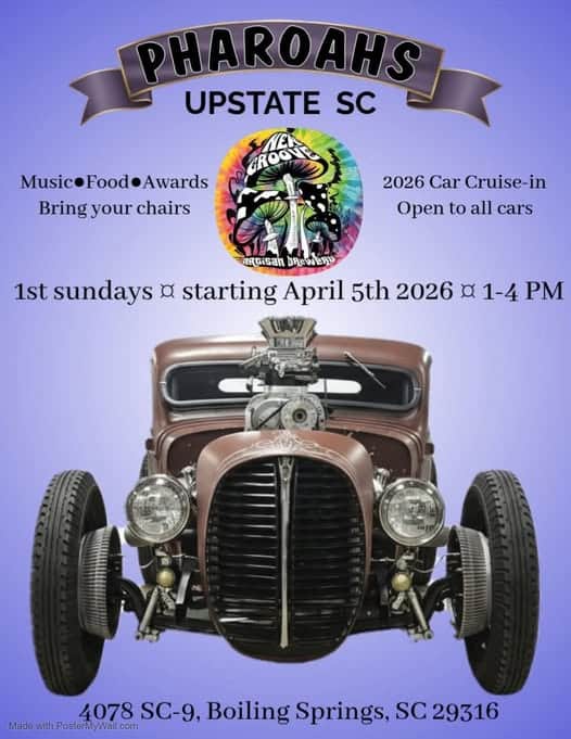 Pharoahs Upstate SC 2026 Car Cruise-In