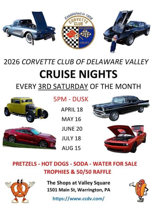 2026 Corvette Club Of Delaware Valley Cruise Nights