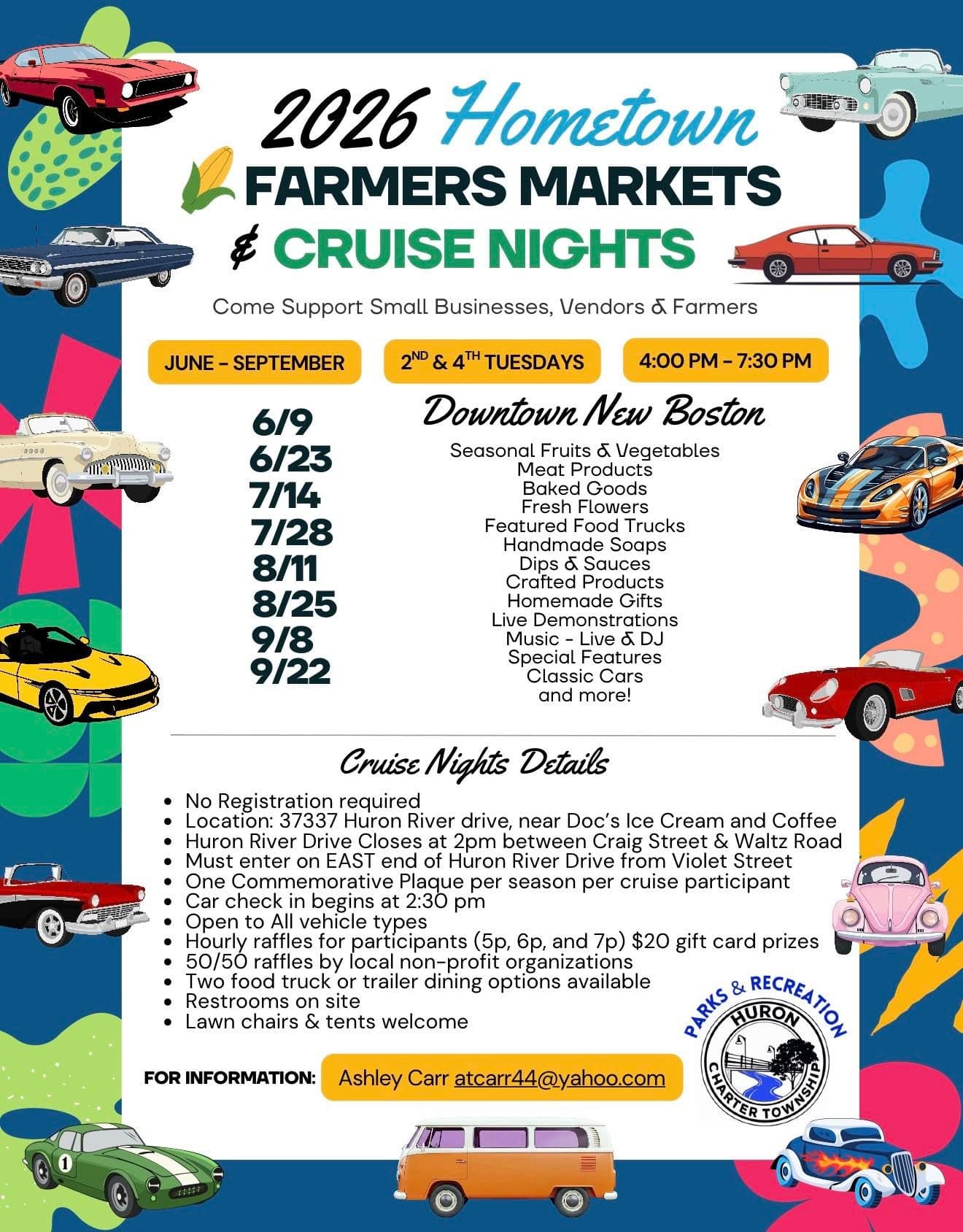 2026 Hometown Farmers Markets & Cruise Nights