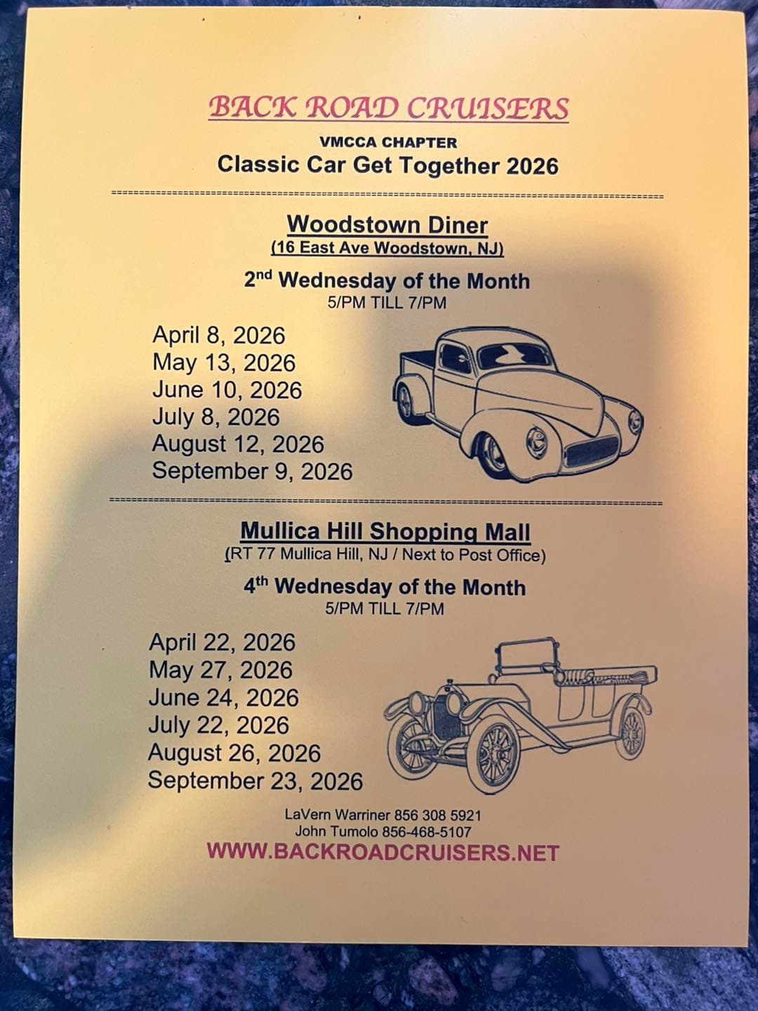 Backroad Cruisers Classic Car Get Together 2026 – Mullica Hill Shopping Mall