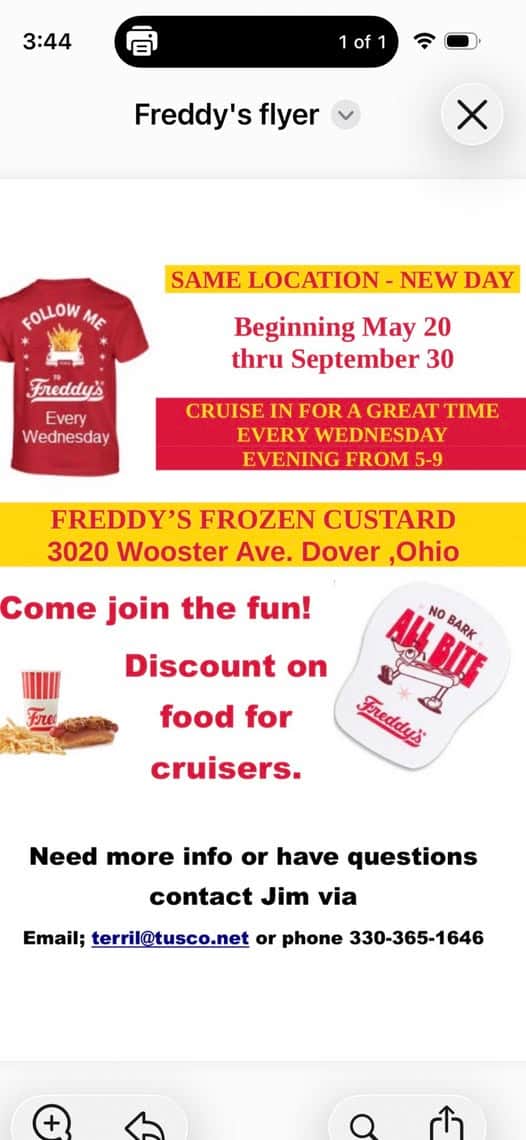 Cruise-In at Freddy’s Frozen Custard & Steakburgers