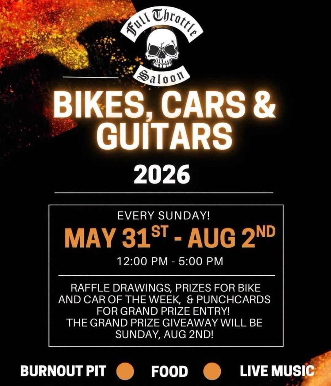 Full Throttle Saloon Bikes, Cars & Guitars 2026