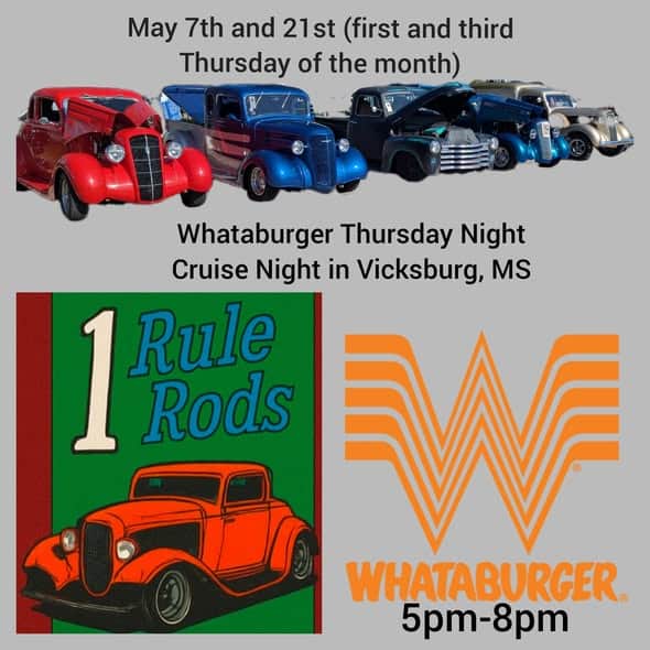 Whataburger Thursday Night Cruise Night in Vicksburg, MS
