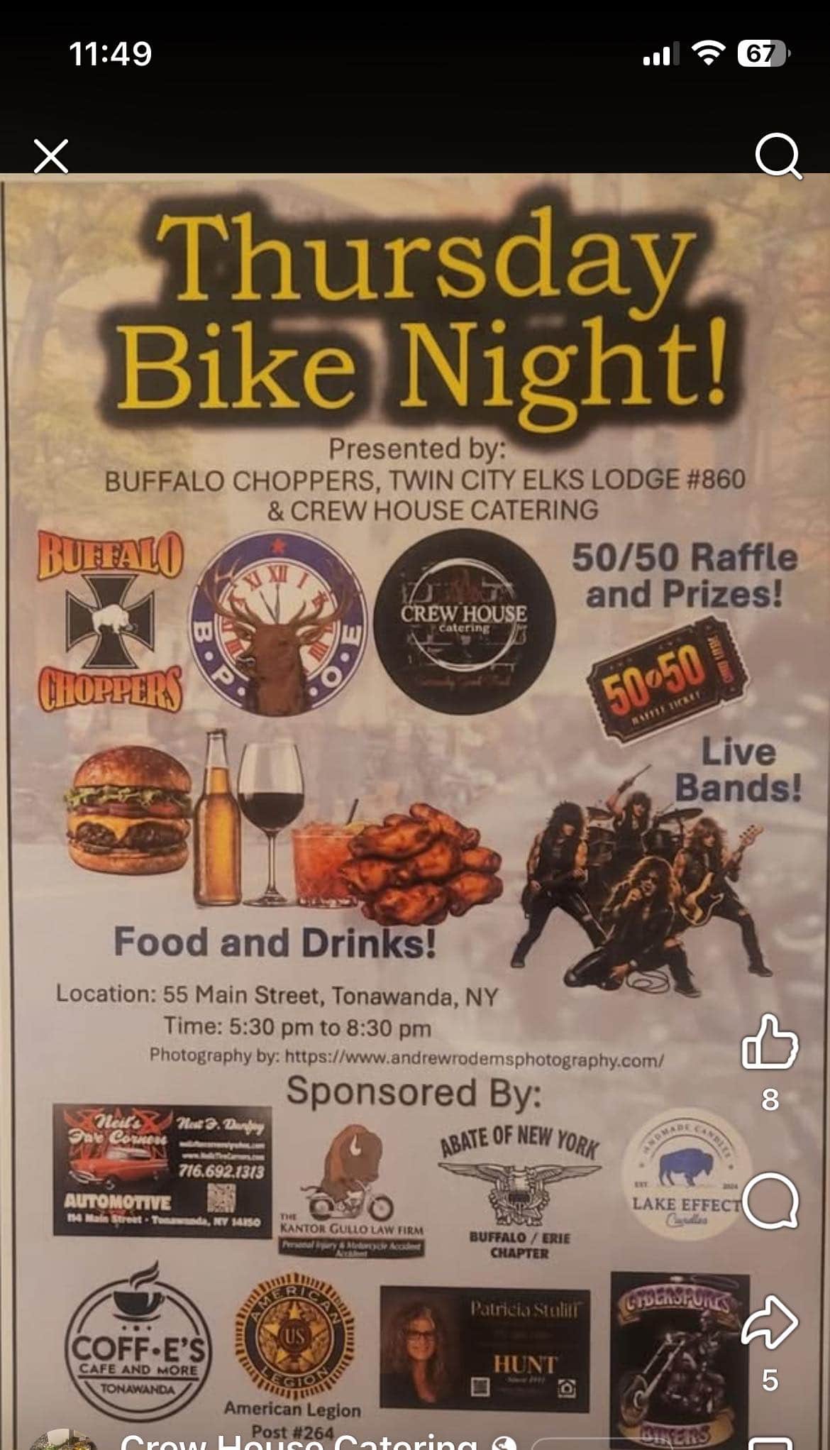 Buffalo Choppers Thursday Bike Night!