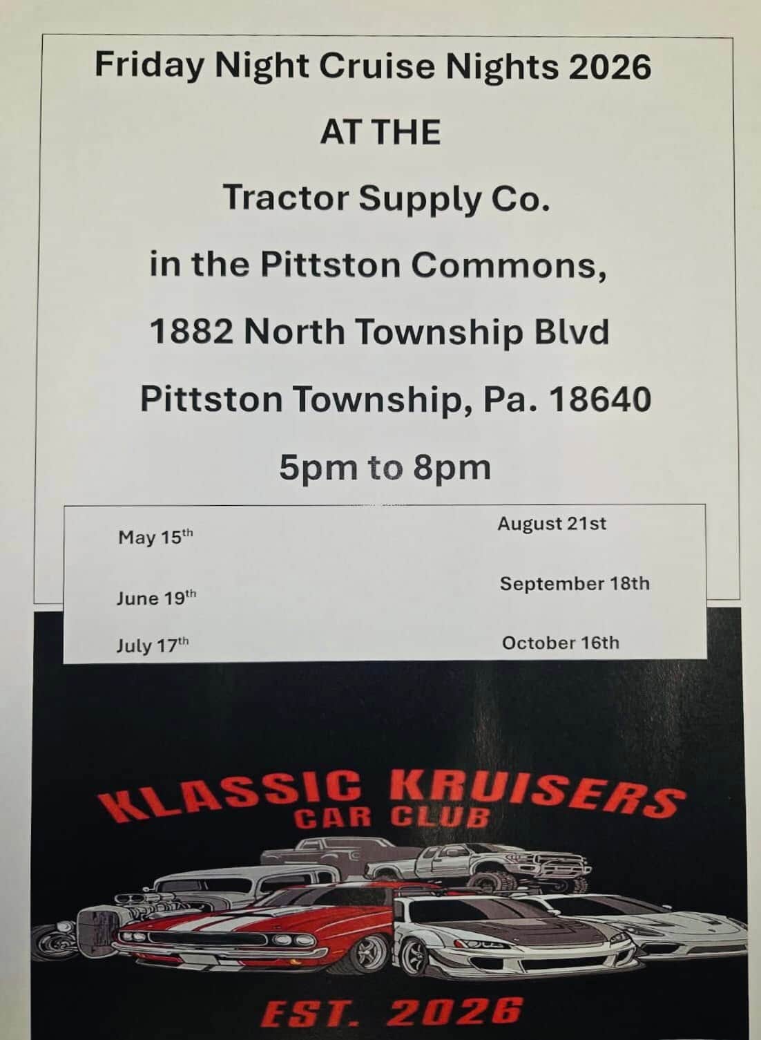 Klassic Kruisers Friday Night Cruise Nights