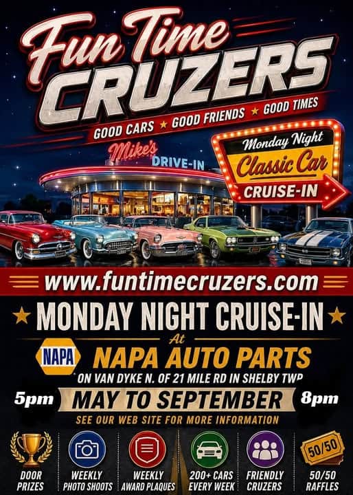 Fun Time Cruzers Monday Night Classic Car Cruise-In