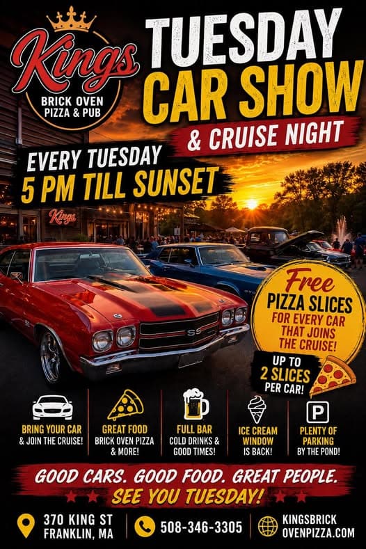 Kings Brick Oven Pizza & Pub Tuesday Car Show & Cruise Night