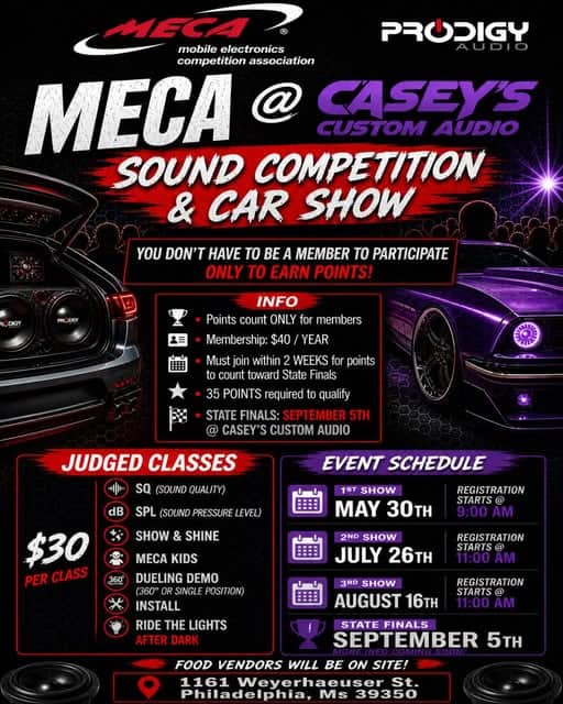 Meca @ Casey’s Custom Audio Sound Competition & Car Show