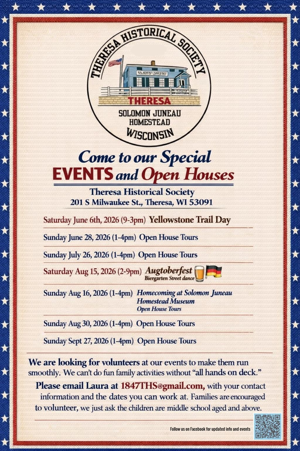 Theresa Historical Society Events and Open Houses
