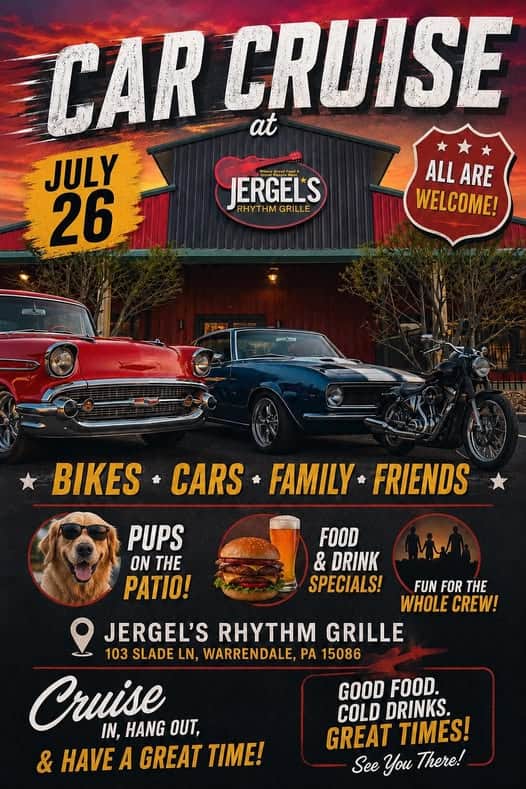 Car Cruise at Jergel’s Rhythm Grille