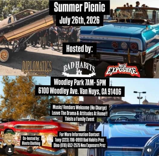 Diplomatics Car Club, Bad Habits, and Neu Exposure Summer Picnic