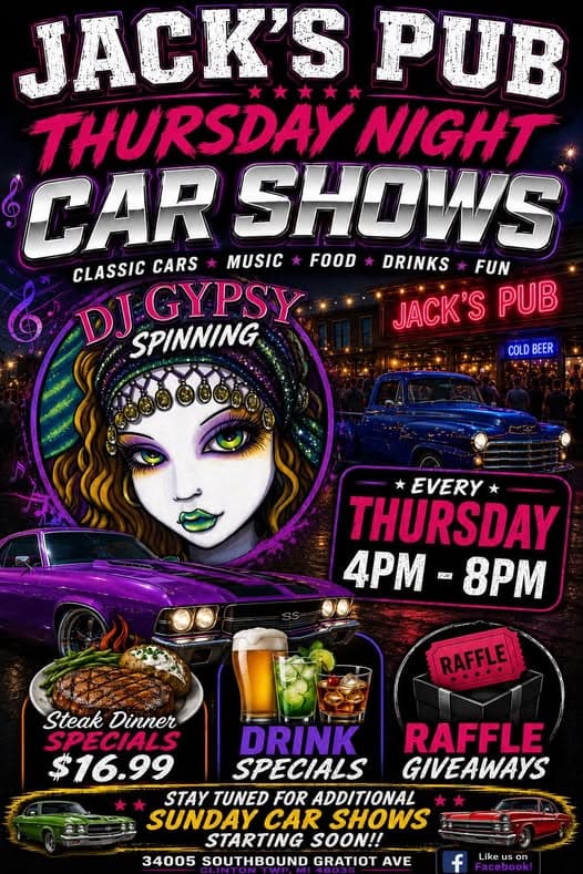 Jack’s Pub Thursday Night Car Shows