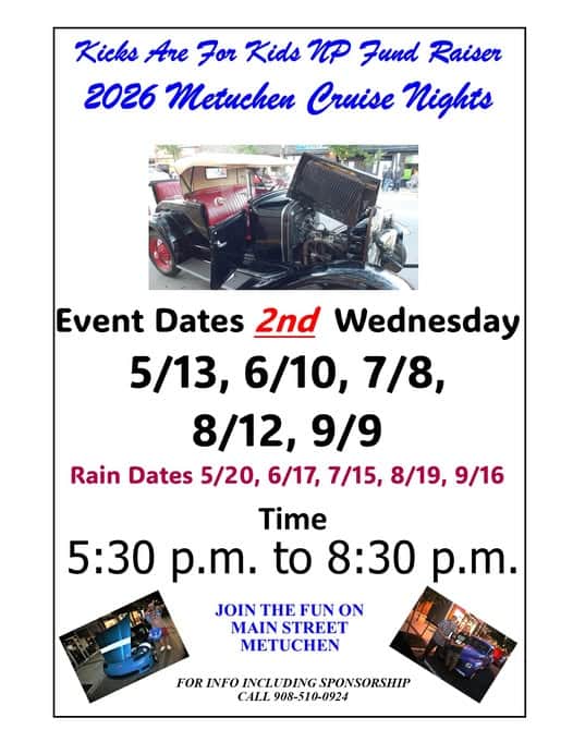Kicks Are for Kids NP Fund Raiser Metuchen Cruise Nights