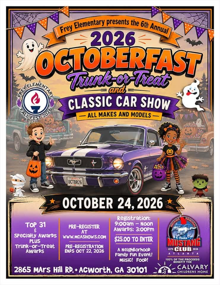 Frey Elementary 6th Annual Octoberfast Fall Fest Trunk or Treat and Classic Car Show