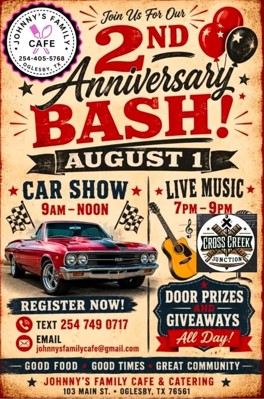 Johnny’s Family Cafe 2nd Anniversary Bash Car Show