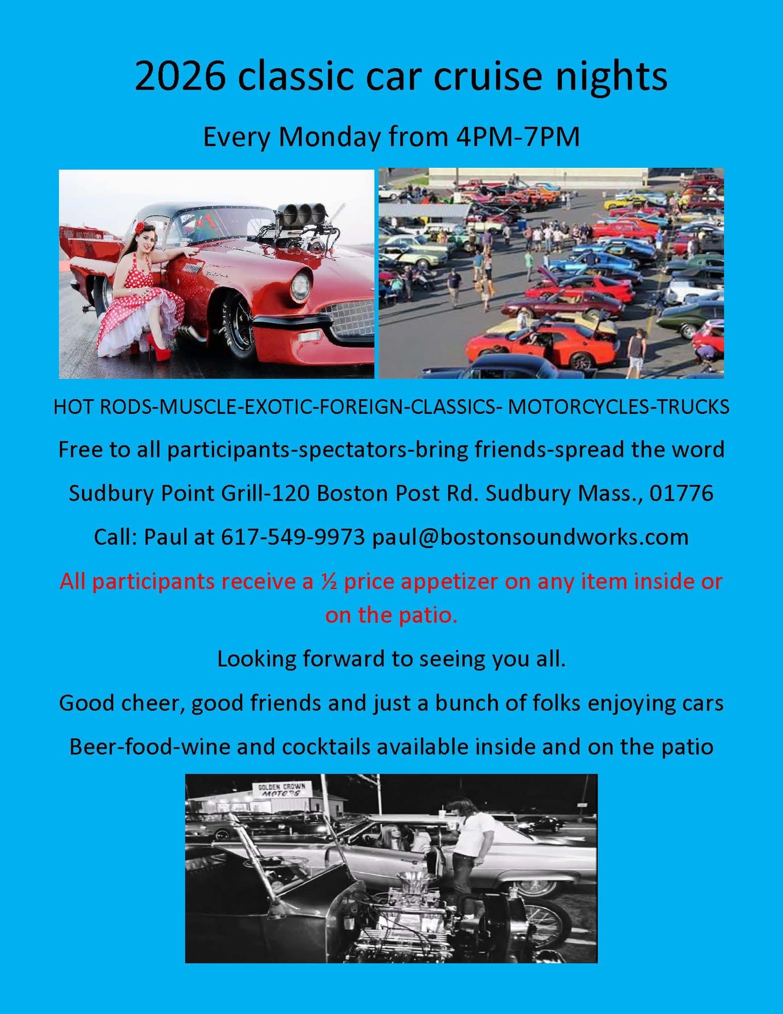 Sudbury Point Grill Classic Car Cruise Nights