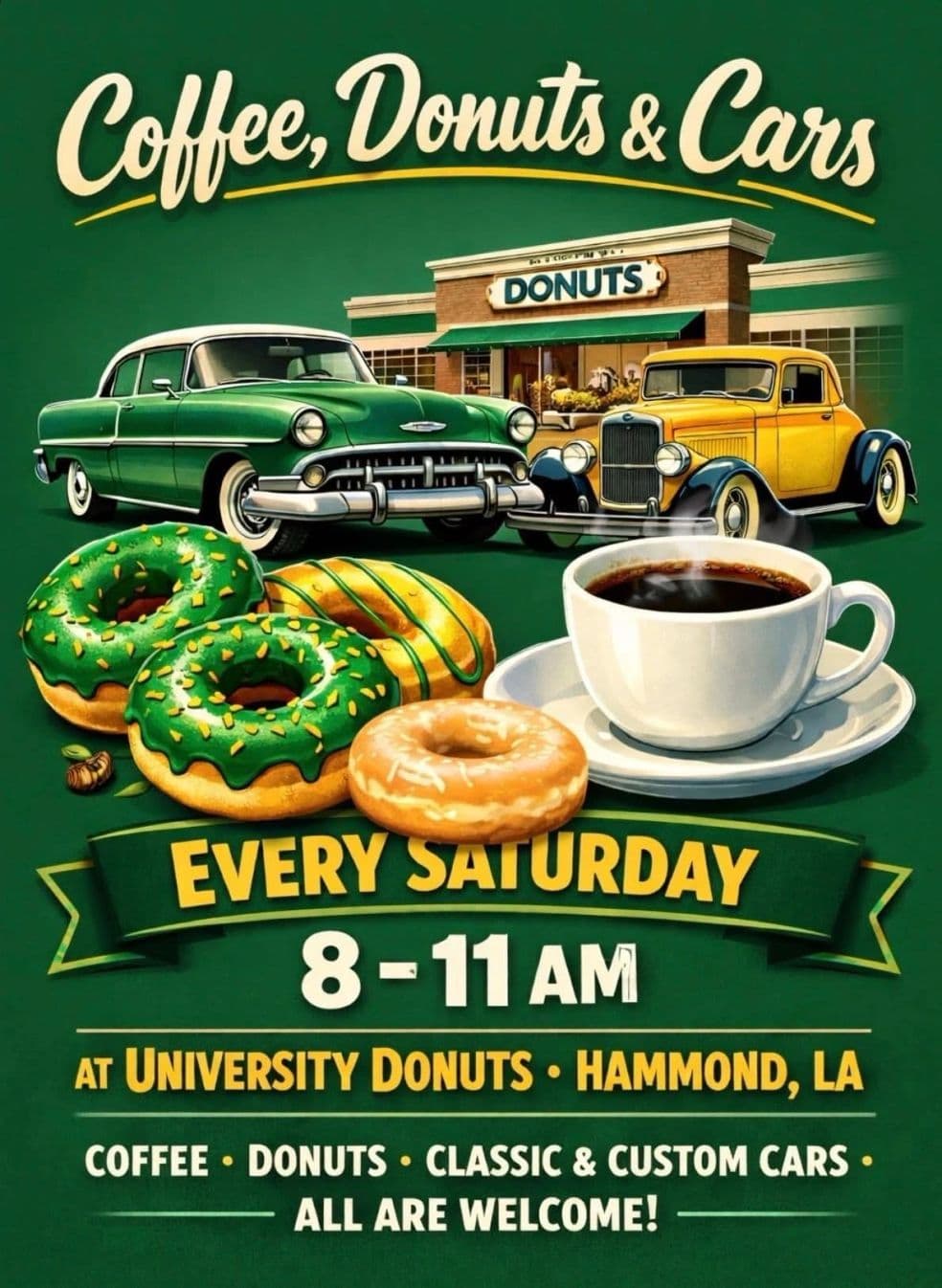 University Donuts Coffee, Donuts & Cars