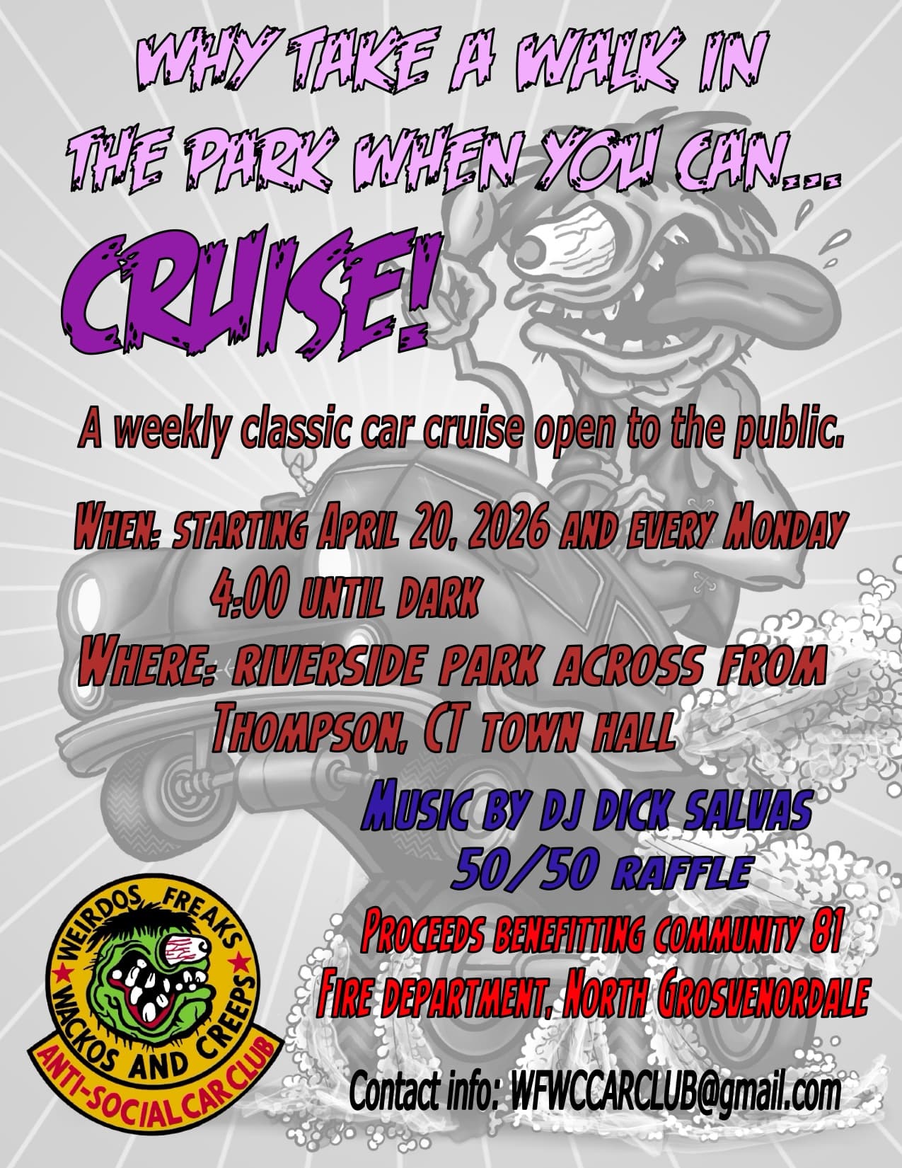 Weirdos Freaks Wackos and Anti-Social Creeps Car Club Weekly Cruise