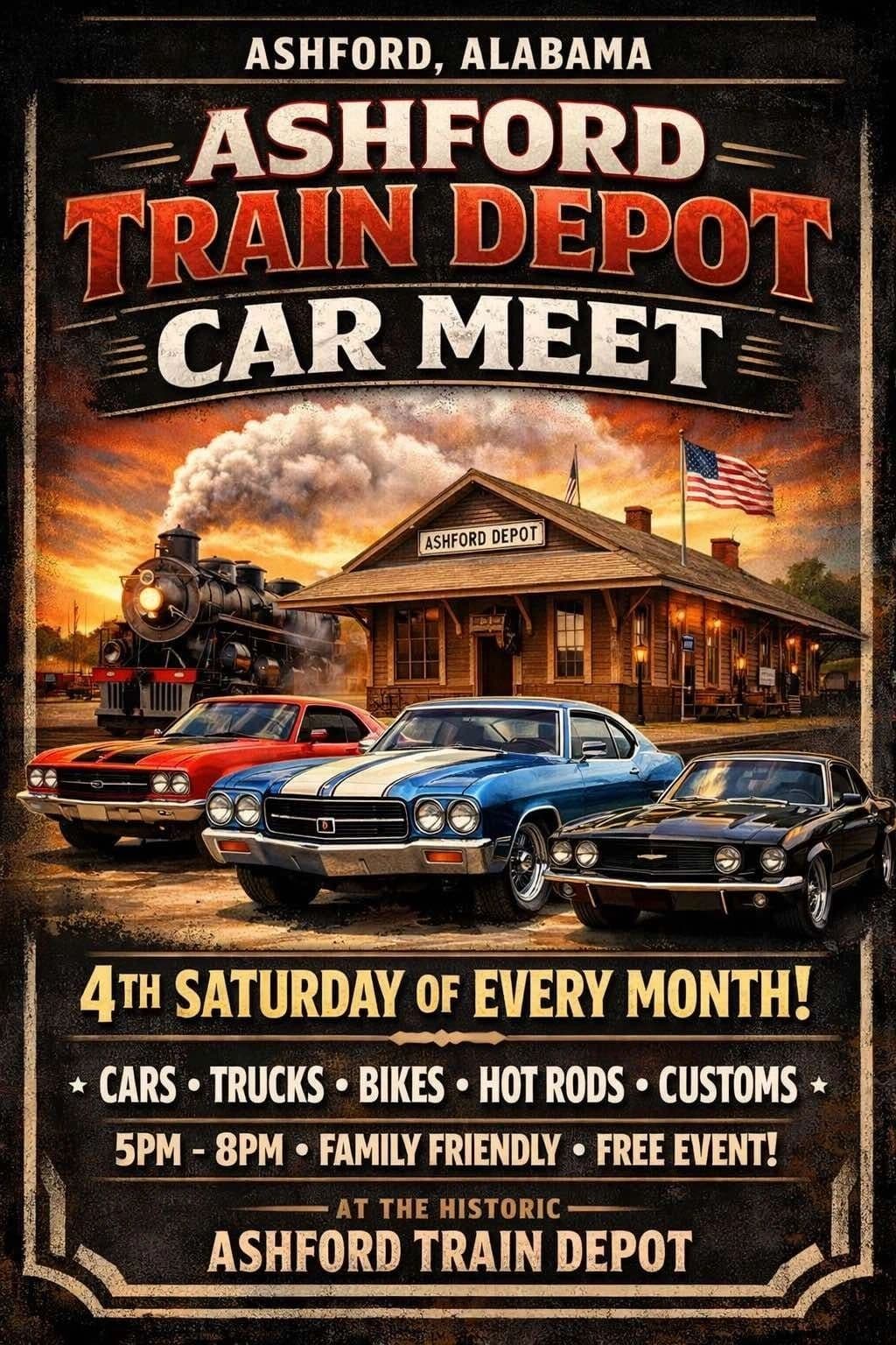 Ashford Train Depot Car Meet