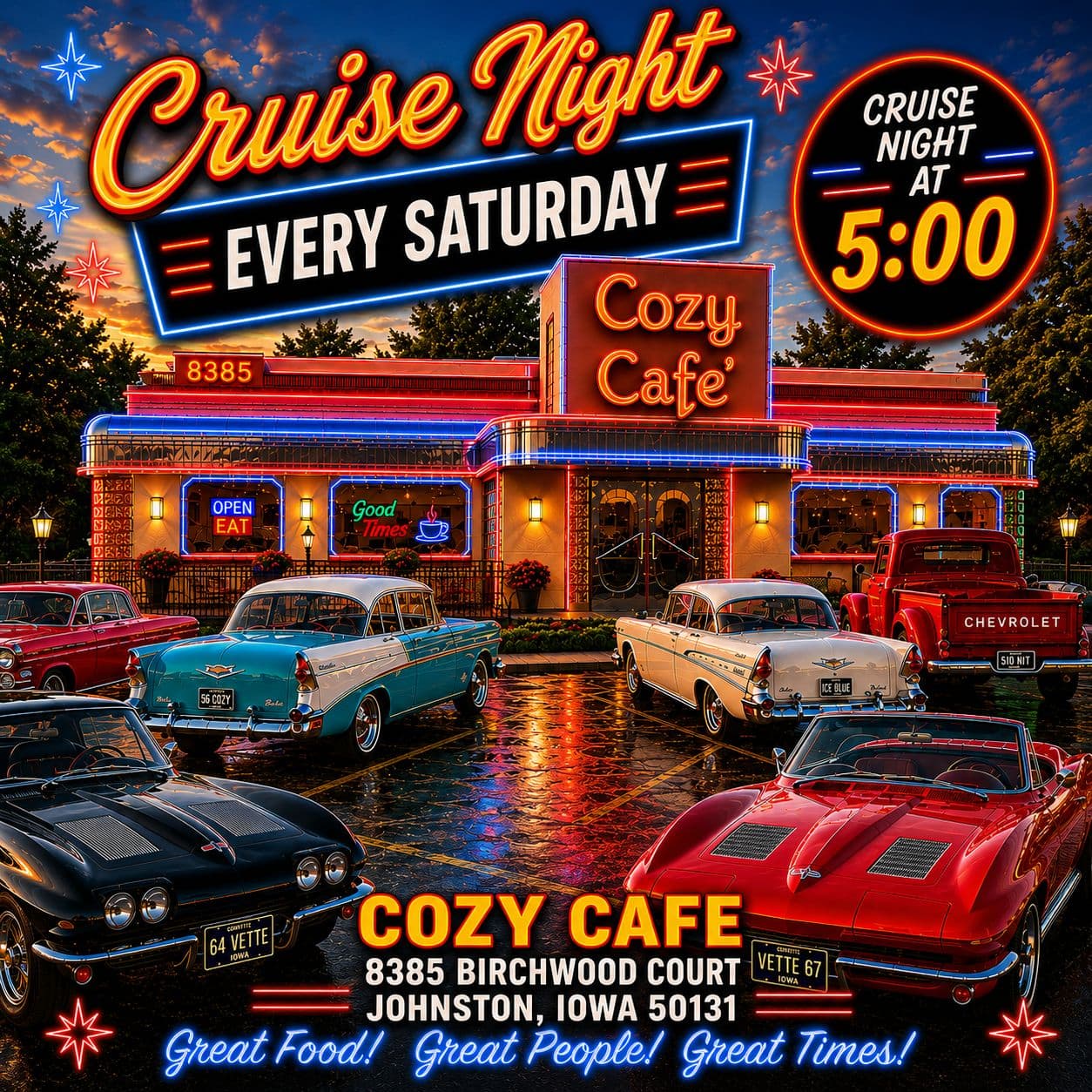 Cruise Night at Cozy Cafe