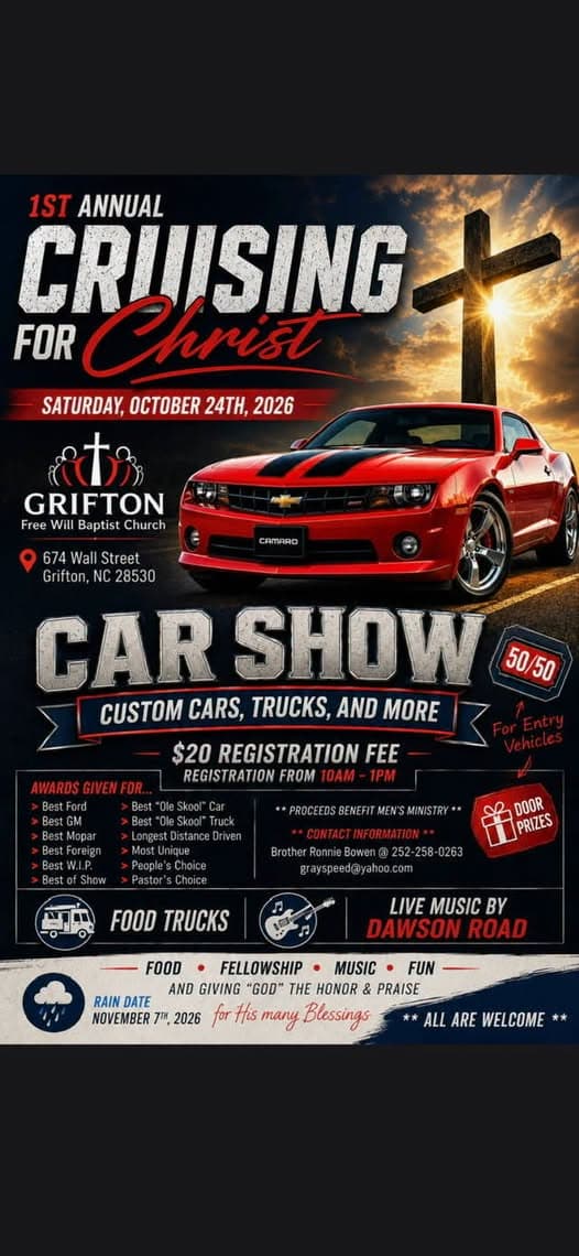 Grifton Free Will Baptist Church Cruising for Christ Car Show