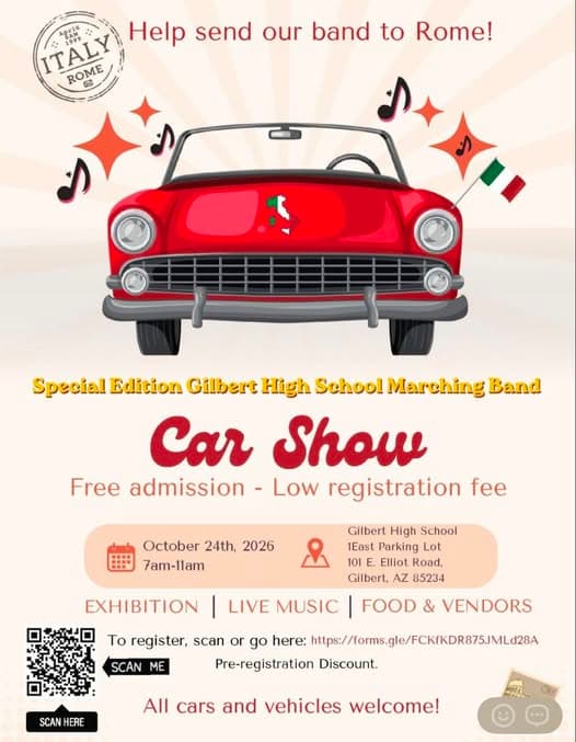Gilbert High School Marching Band Car Show