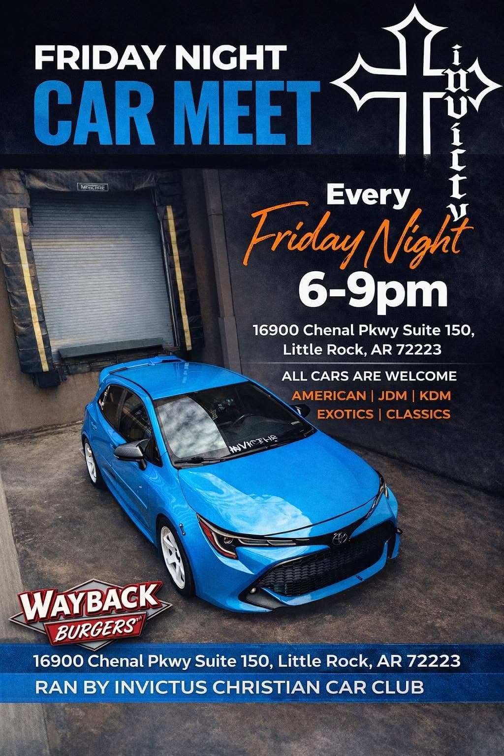 Invictus Christian Car Club Friday Night Car Meet