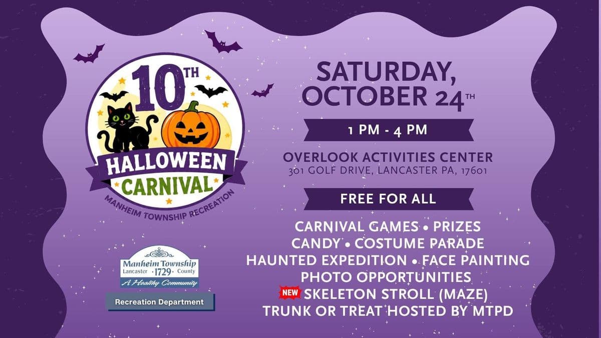 Manheim Township Recreation Department 10th Annual Halloween Carnival